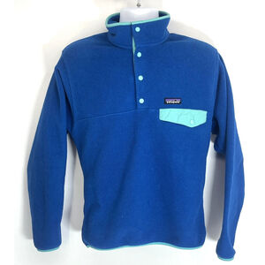 Patagonia Synchilla Snap-T Fleece Pullover Sweater Mens Small Blue Teal Outdoor